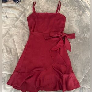 Princess Polly Ruffled Tie Front Mini Dress